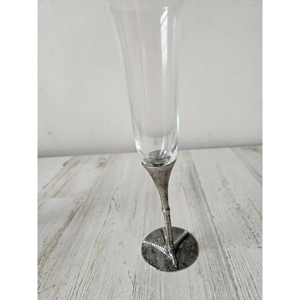 Pottery Barn Crow feet flute stemware wine champagne glass Halloween party decor